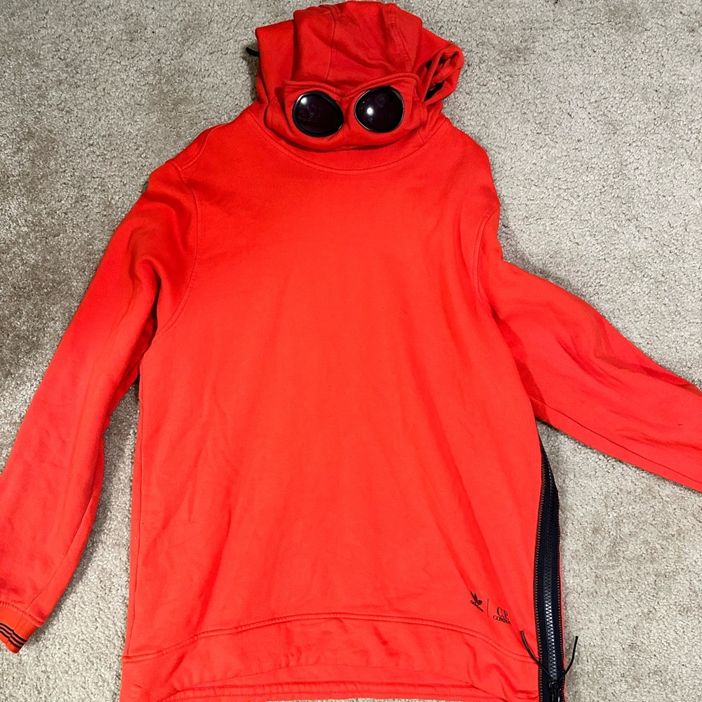 ADIDAS X C.P. COMPANY HOODY COLLEGIATE ORANGE MAKO GOGGLE CK6285 AW18 LRG